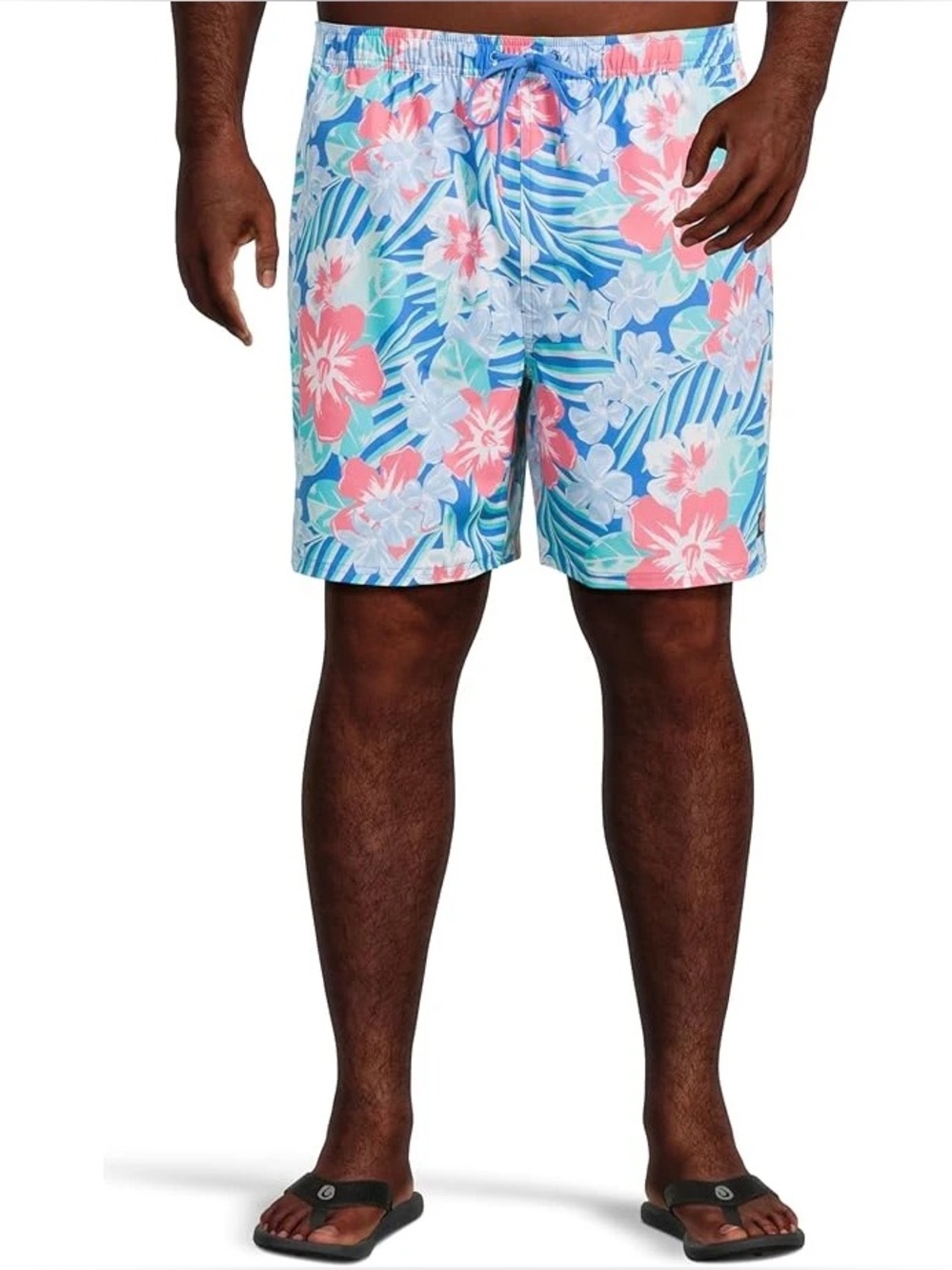 Vineyard vines Men's Floral Blue & Pink Swim Trunks